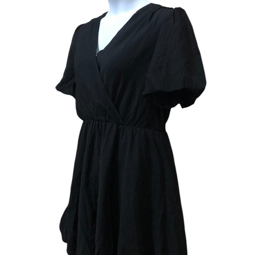 PrettyGarden Women’s Bubble Hem Dress XL Black Bell Puff Sleeve Boho Chic NWT - Picture 3 of 10